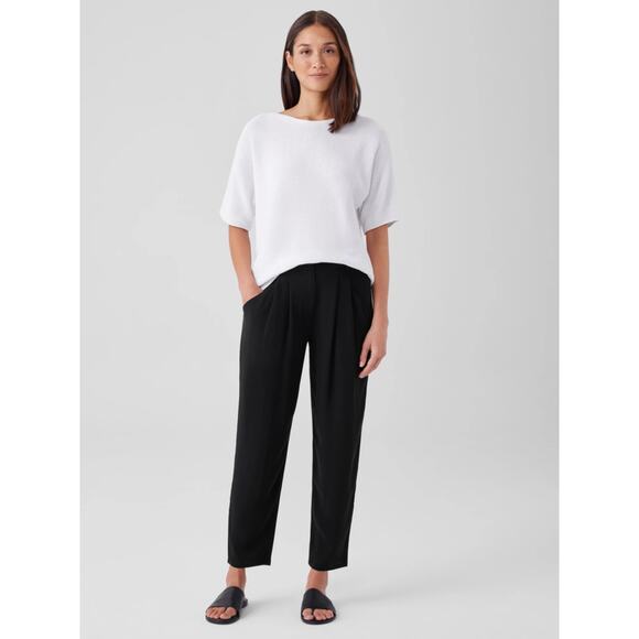 Eileen Fisher Silk Georgette Crepe Carrot Pant size 2X, Black | NEW $268 - Picture 1 of 5